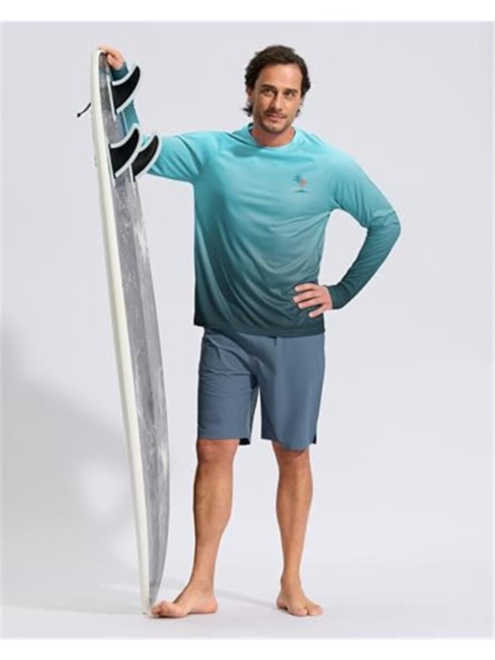 Men's Sun Protection Shirts UPF 50+ Rash Guard Swim Uv Protection - Picture 6 of 6